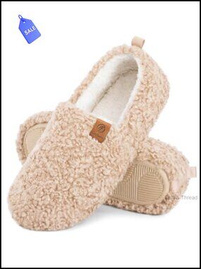 Soft Curly Faux Wool Slippers Memory Foam Lightweight House Shoes